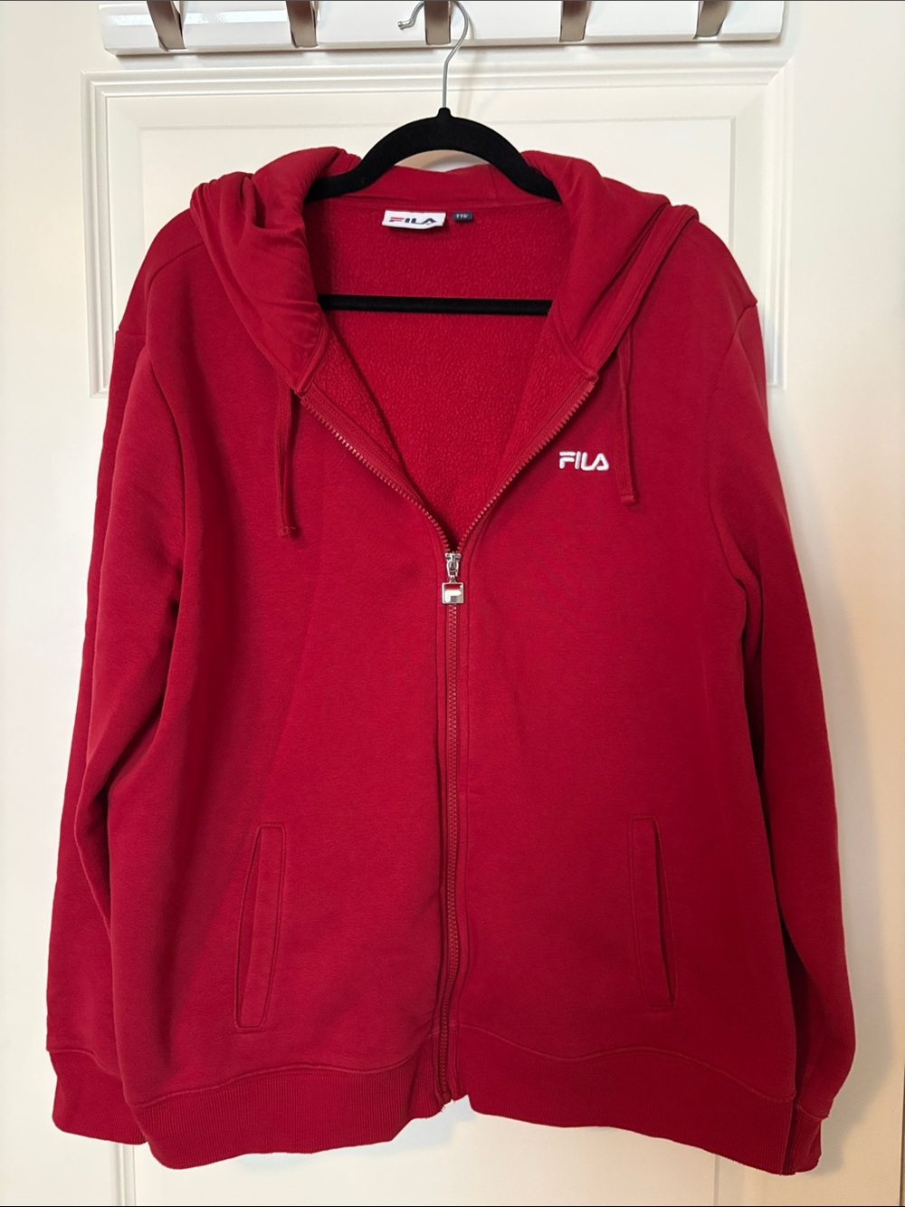 Fila Red Full-Zip Hooded Sweatshirt